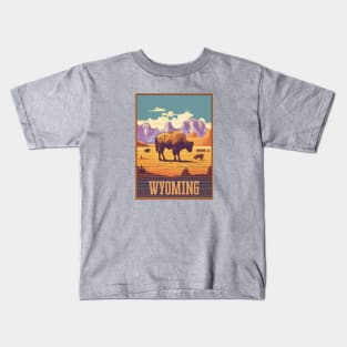 Wyoming Vintage Design Kids T-Shirt